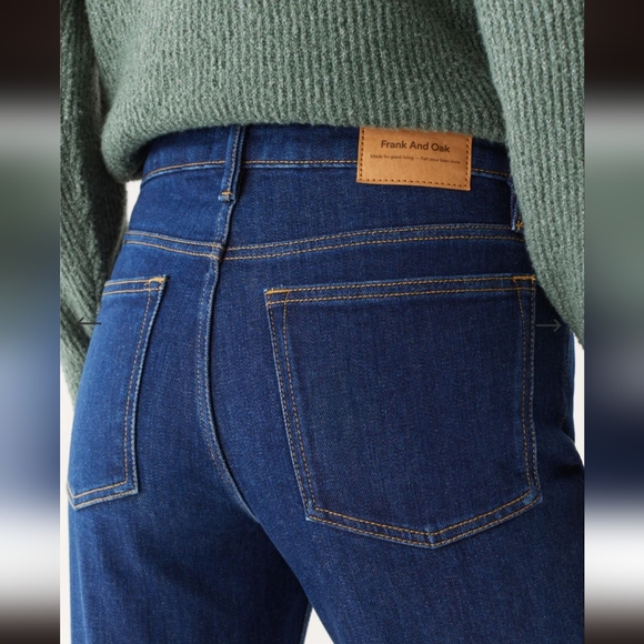 NWT Frank & Oak Cyndi Straight Fit High Rise Jean (Dark Wash), women 26, 27 - Picture 4 of 5